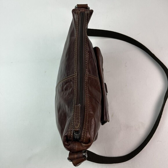 JACK GEORGES Voyager Collection Brown Leather Crossbody Bag Purse Rustic Urban - Picture 8 of 12